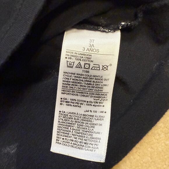 Old Navy Girls Long Sleeve Halloween Ghost Dress Black White Boo Print Size 3T - Picture 5 of 5